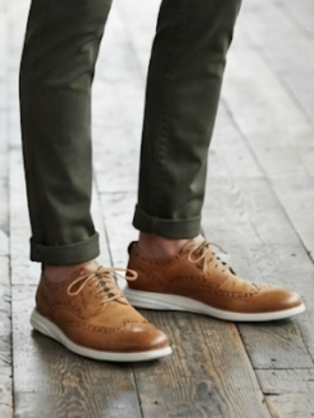 Cole Haan Grand Evolution Wingtip Oxford British Tan Leather Size 9 EUC